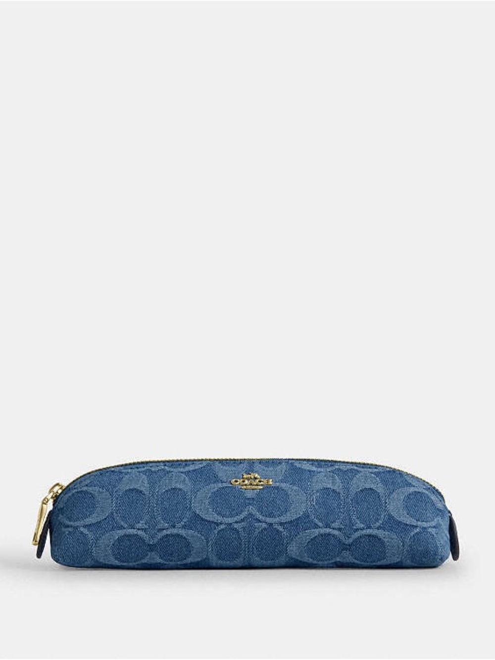 Coach Denim Signature Blue Zip Pencil Case CDC10